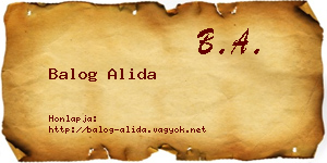 Balog Alida névjegykártya